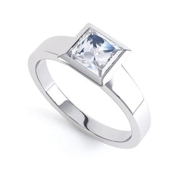 Princess Cut 1.60 Ct Solitaire Real Diamond Wedding Ring New