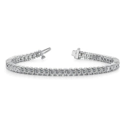 Princess Cut 11 Carats Natural Diamonds Tennis Bracelet White Gold 14K New