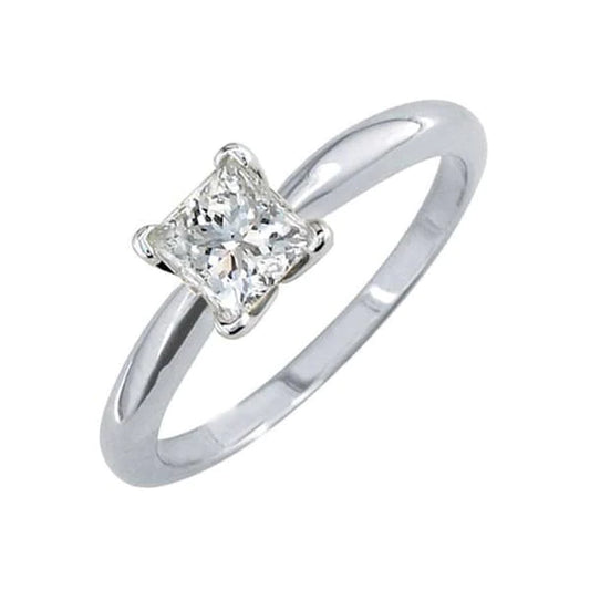 Princess Cut 2.25 Ct Solitaire Genuine Diamond Wedding Ring White Gold