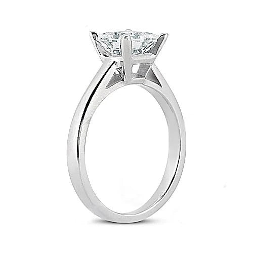 Princess Cut 2 Ct. Real Diamond Solitaire Ring White Gold