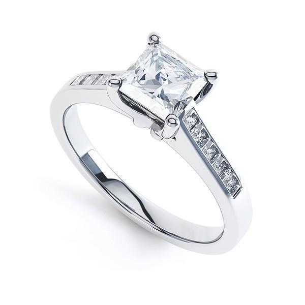 Princess Cut 3 Ct Natural Diamonds Anniversary Ring White Gold 14K