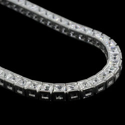 Princess Cut 50 Pointer Tennis Chain Real Diamond