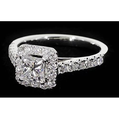  Genuine Diamond Halo Setting Engagement Ring 2 Carats