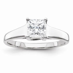 Princess Cut Genuine Natural Earth Mined Diamond Solitaire Ring 1.25 Carats 14K White Gold