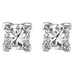 Princess Cut Natural Diamond Stud Earring 1.40 Ct White Gold Fine Jewelry