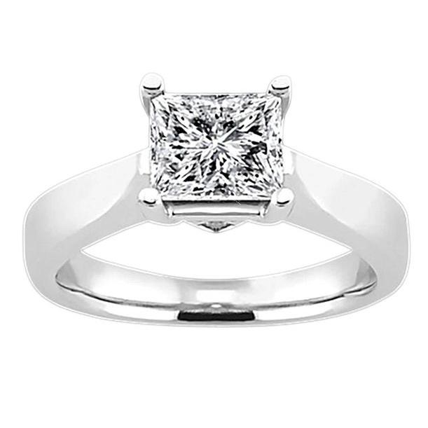 Princess Cut Real Diamond Solitaire Engagement Ring 2.50 Carats