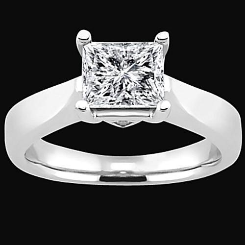 Princess Cut Real Diamond Solitaire Engagement Ring 2.50 Carats