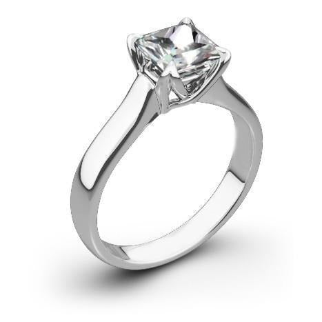 Princess Cut Solitaire Real 1.75 Carat Diamond Wedding Ring White Gold