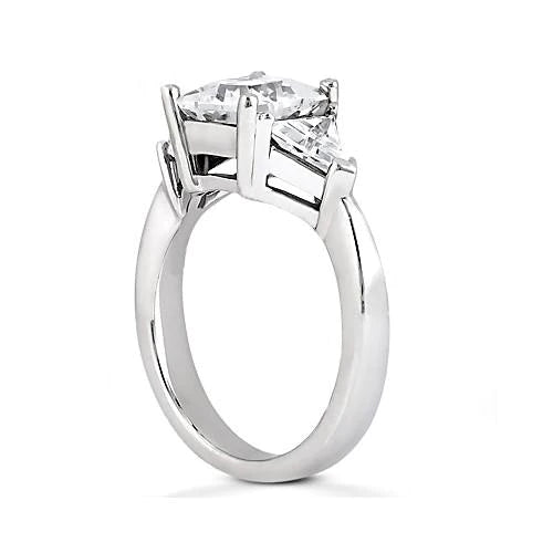 Princess Genuine Diamond Three Stone Ring With Trillions 2.21 Ct. Jewelry
