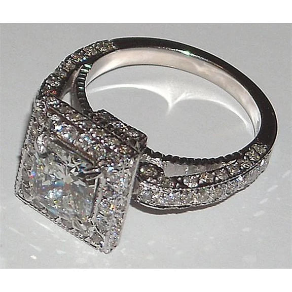 Princess Natural Diamond Engagement Fancy Ring 5.25 Carats Setting New