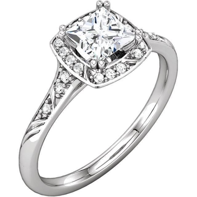Princess Real Diamond Engagement Anniversary Ring 1.72 Carat White Gold 14K