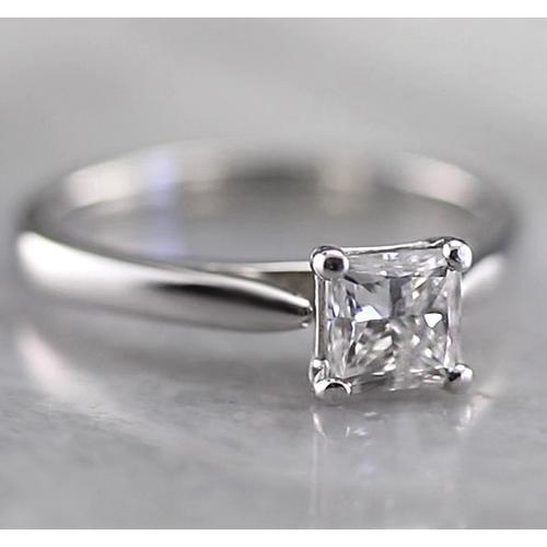 Princess Solitaire Genuine Diamond Engagement Ring 1 Carat