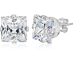 Princess Solitaire Real Diamond Stud Earring 1.90 Carats Gold Jewelry