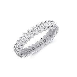 Princess Cut 2.70 Carats Lab Grown Diamonds Engagement Band White Gold 14K
