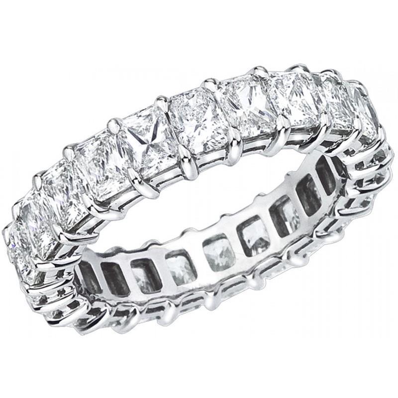 Princess Cut Lab Grown Diamond Eternity 4.40 Carts Band Gold 14K