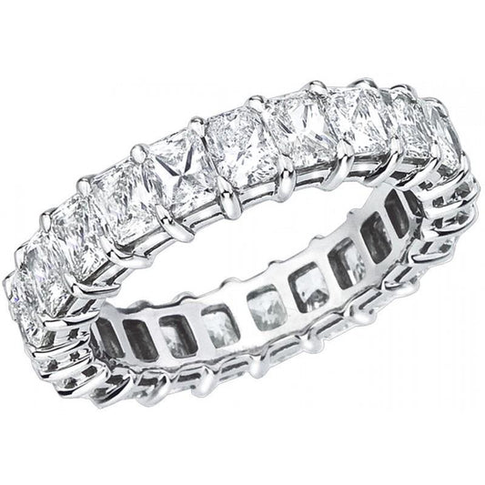 Princess Cut Lab Grown Diamond Eternity 4.40 Carts Band Gold 14K