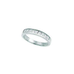 Princess Cut Lab Grown Diamond Eternity Band 2.25 Carats 14K White Gold