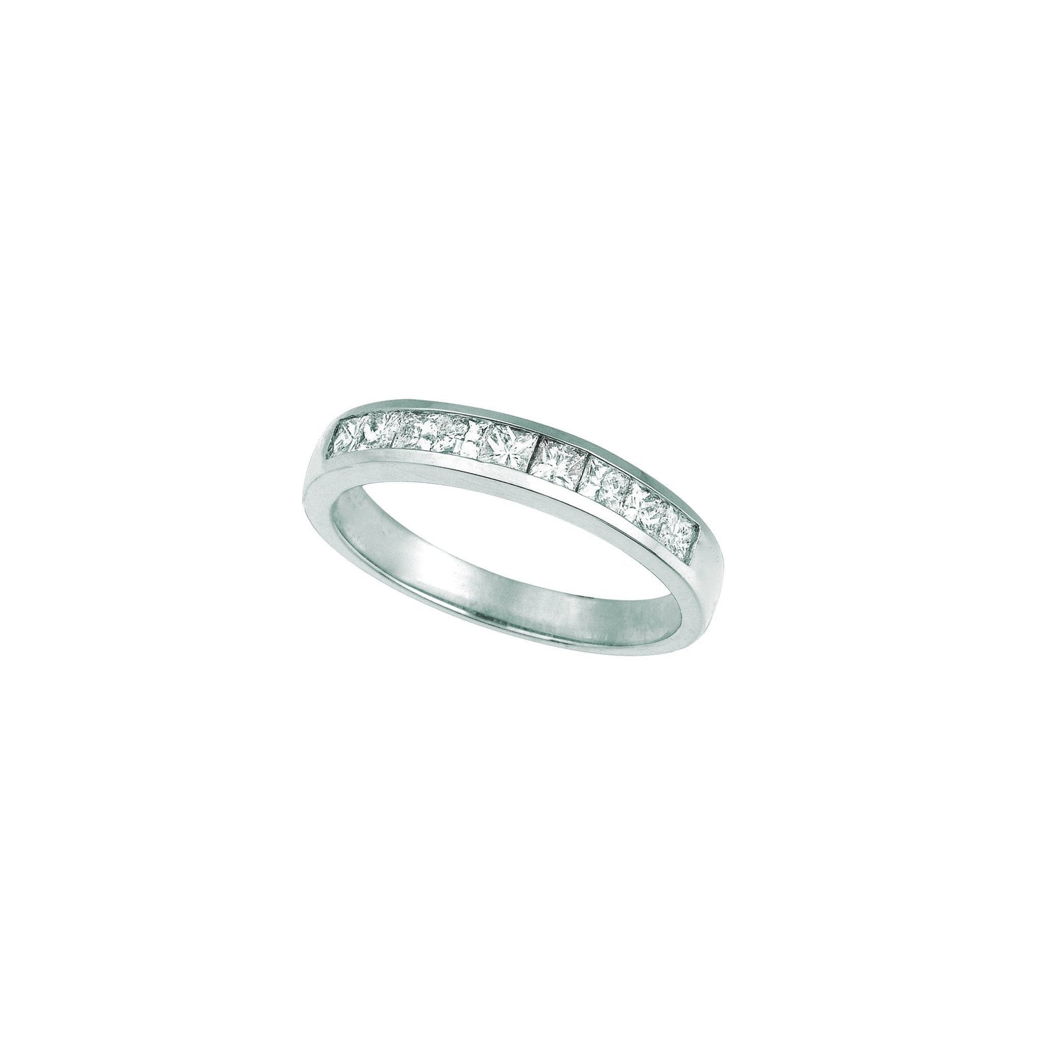 Princess Cut Lab Grown Diamond Eternity Band 2.25 Carats 14K White Gold