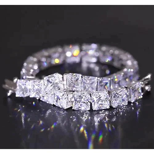 Princess Cut Natural Diamond 32 Carat Tennis Bracelet