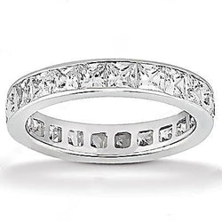 Princess Lab Grown Diamond Eternity Engagement Band 4.40 Cts. White Gold 14K