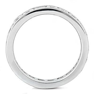 Princess Lab Grown Diamond Eternity Engagement Band 4.40 Cts. White Gold 14K