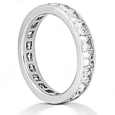 Princess Lab Grown Diamond Eternity Engagement Band 4.40 Cts. White Gold 14K