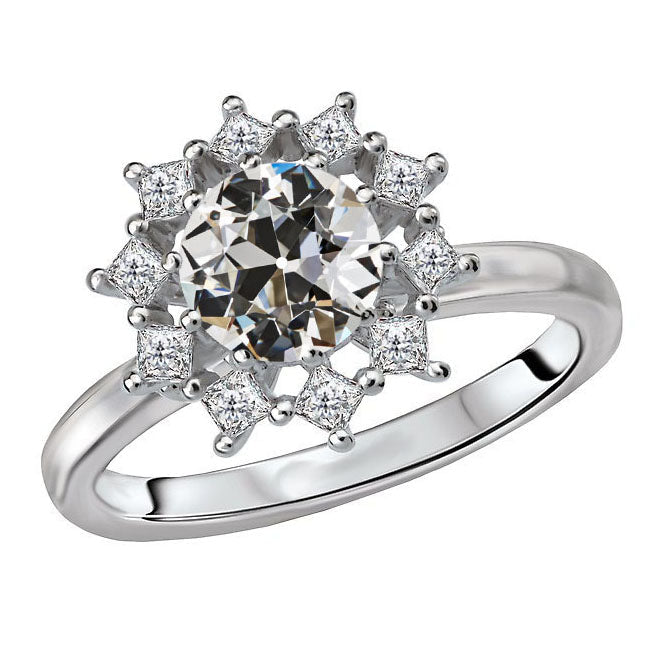 Sophisticated Diamond Halo Ring 3.50 ct – main view