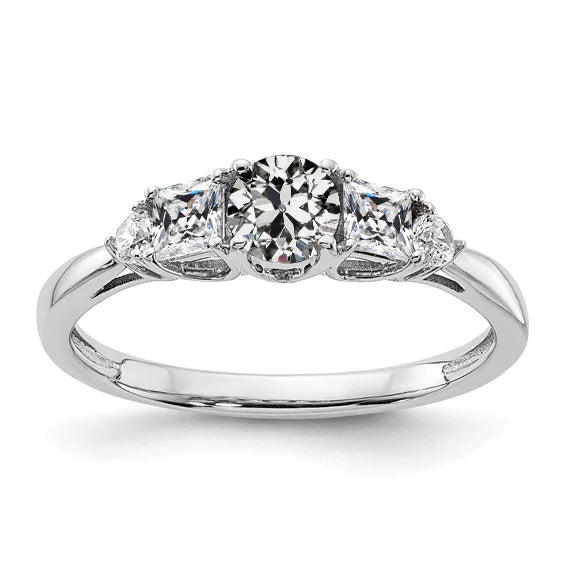 Princess & Round Old Miner Real Diamond Anniversary Ring 2.50 Carats