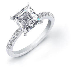 Princess & Round 3.70 Carats Real Natural Earth Mined Diamond Anniversary Ring White Gold 14K