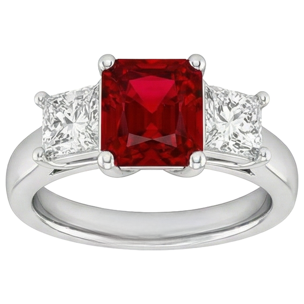 natural princess ruby 4ct ring side angle