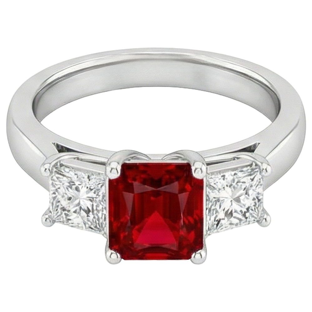 natural princess ruby 4ct ring close up detail
