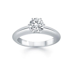 Prong Set 1.75 Ct Solitaire Real Diamond Engagement Ring White Gold