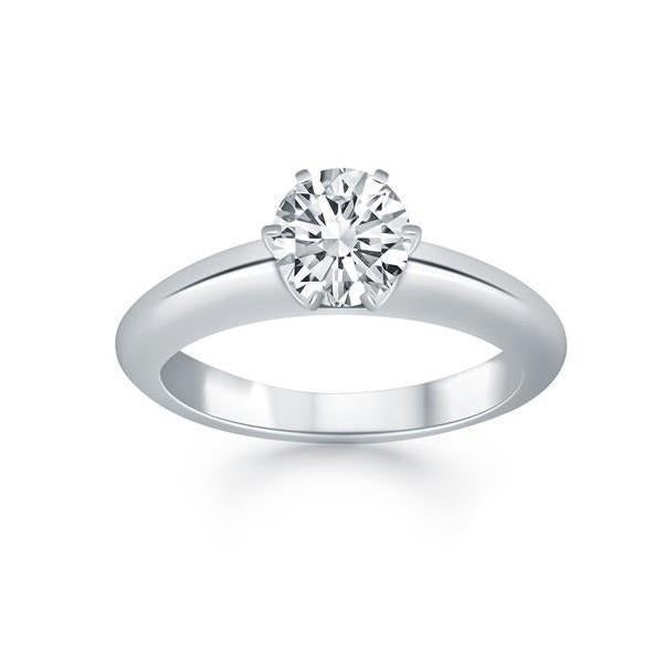 Prong Set 1.75 Ct Solitaire Real Diamond Engagement Ring White Gold - Solitaire Ring-harrychadent.ca