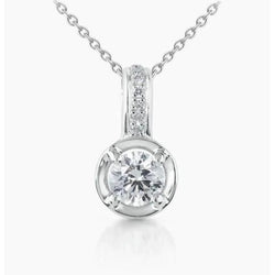 Prong Set 1.85 Carats Natural Round Cut Diamonds Pendant Necklace 14K