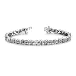 Prong Set 6.60 Carats Round Cut Real Diamonds Bracelet White Gold 14K New