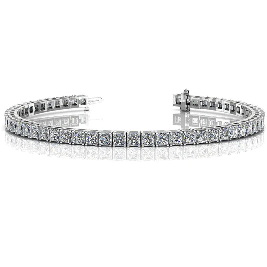 Prong Set Genuine Diamond Tennis Bracelet White Gold Jewelry 11.20 Ct