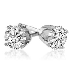 Prong Set Round Cut Natural Diamond 2.40 Ct Ladies Stud Earring White Gold