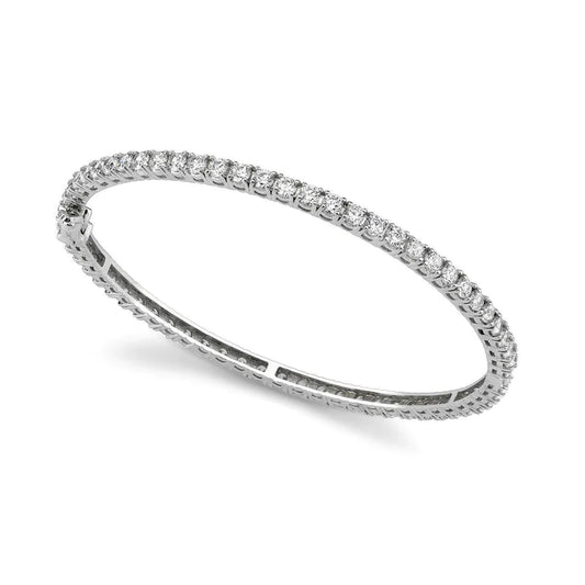 Prong Set Round Genuine Diamond Ladies Bangle White Gold 14K 6.20 Ct