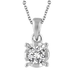Prong Set Solitaire Round Cut 2.25 Ct Real Natural Earth Mined Diamond Pendant Necklace