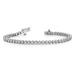 Prong Setting Round Cut 5 Ct Natural Diamonds Tennis Bracelet White Gold