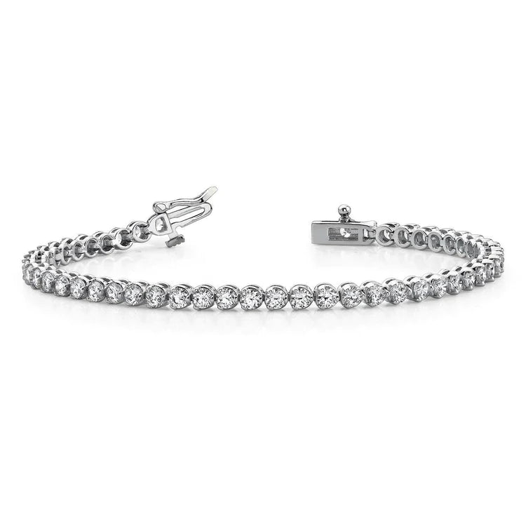 Prong Setting Round Cut 5 Ct Natural Diamonds Tennis Bracelet White Gold