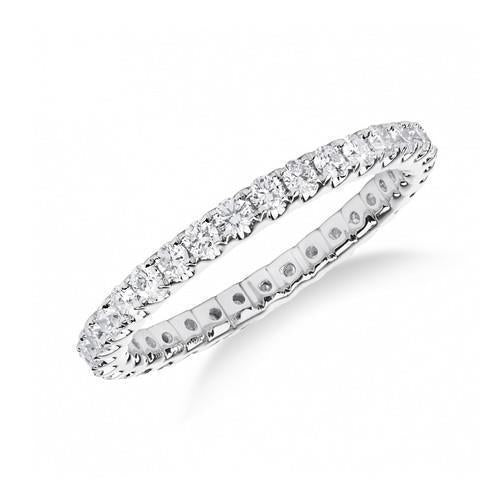 Prong Set Round Cut 1.65 Ct Lab Grown Diamond Women Engagement Band WG 14K