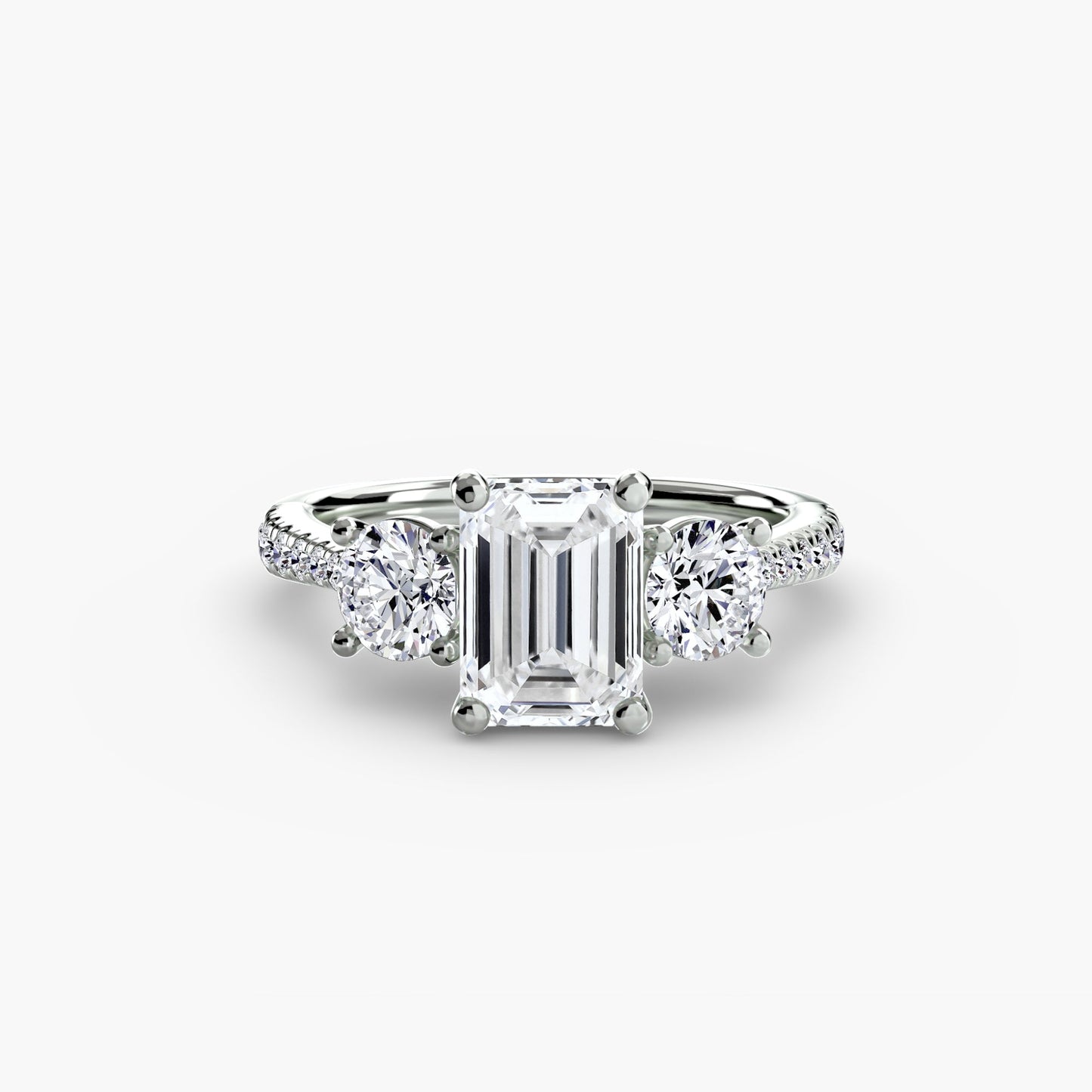 Gemstone Round Cut Setting in Gold – back view