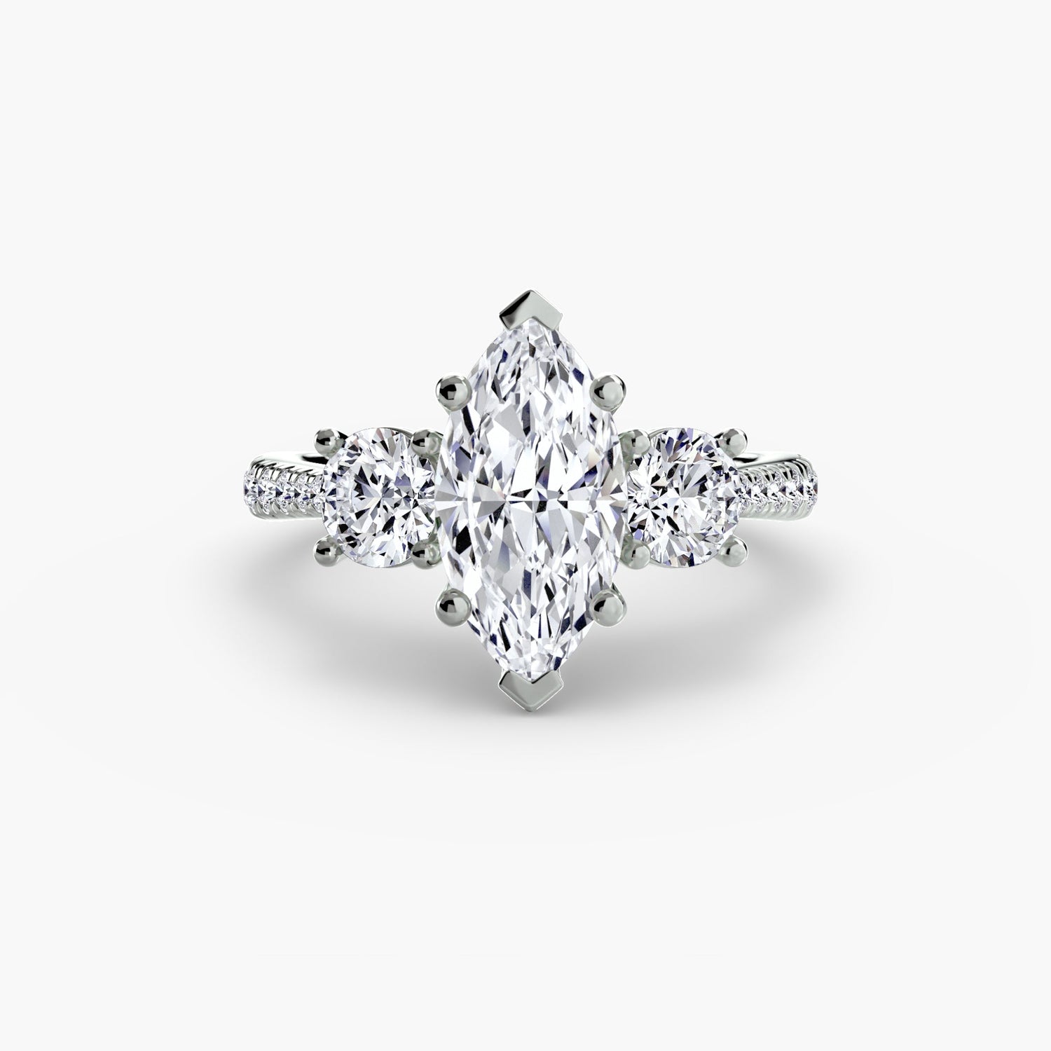 Gemstone Round Cut Setting in Gold – main view