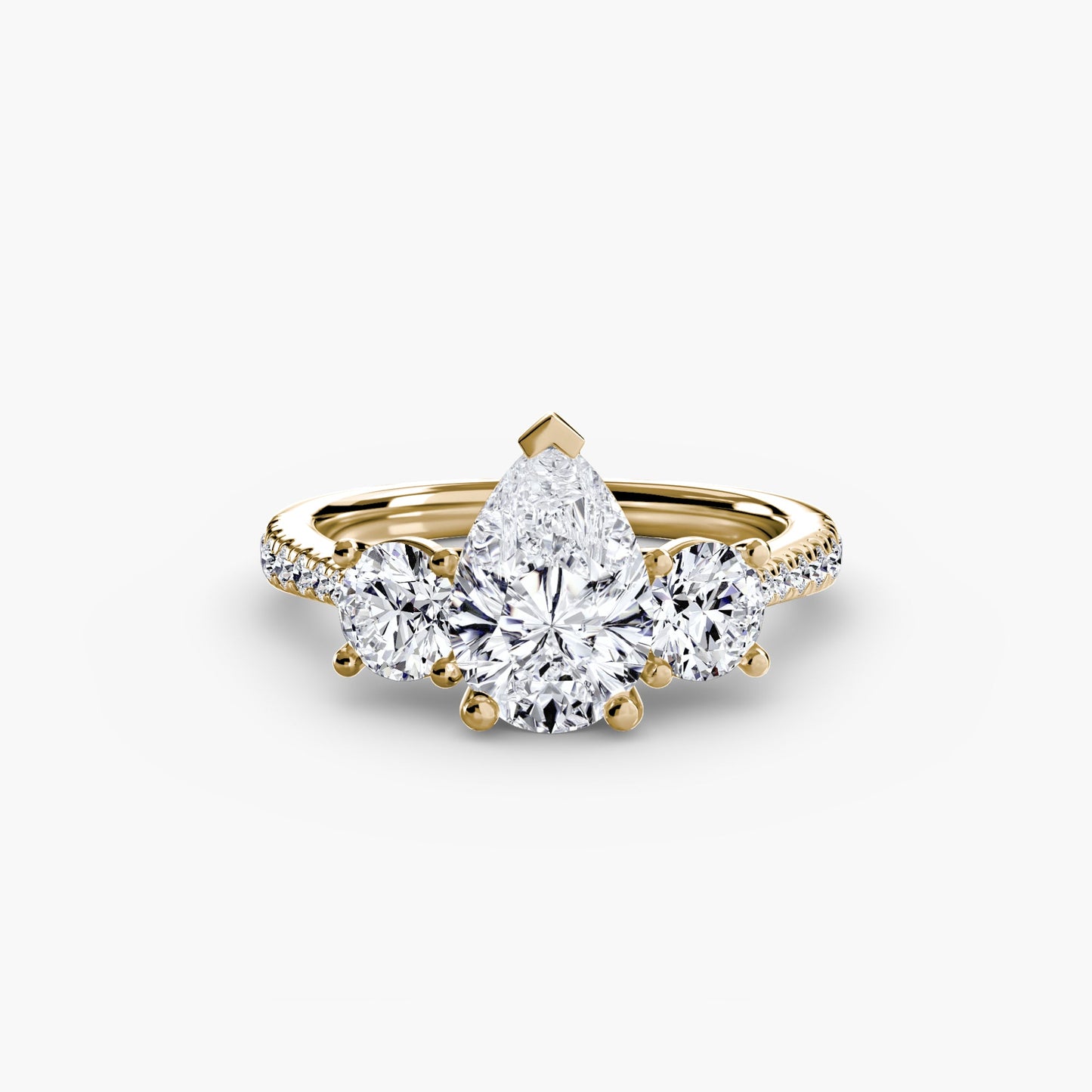 Gemstone Round Cut Setting in Gold – top view