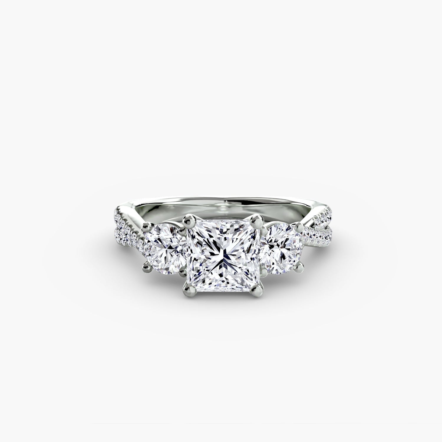 Diamond Round Cut Setting in Gold – main view