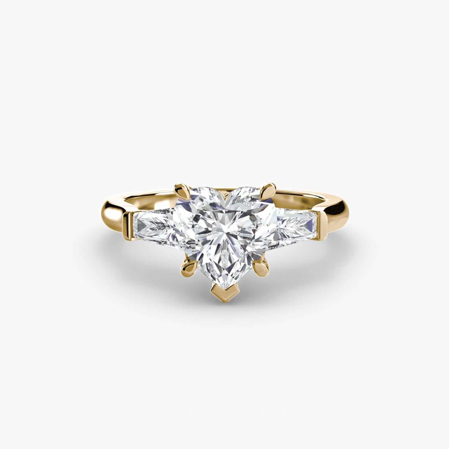 Round Brilliant Fine Diamond ring in Gold – back view