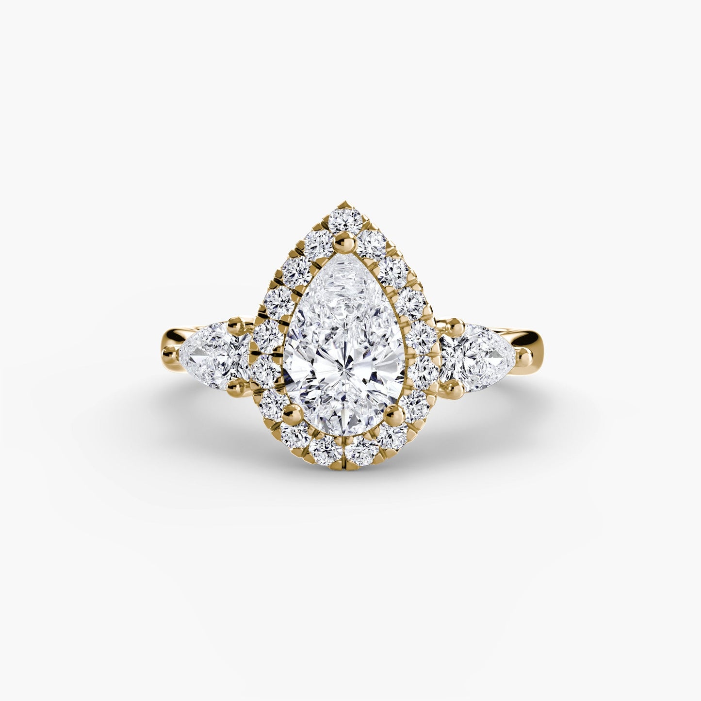 Fine Diamond Round Brilliant Setting in Gold – top view