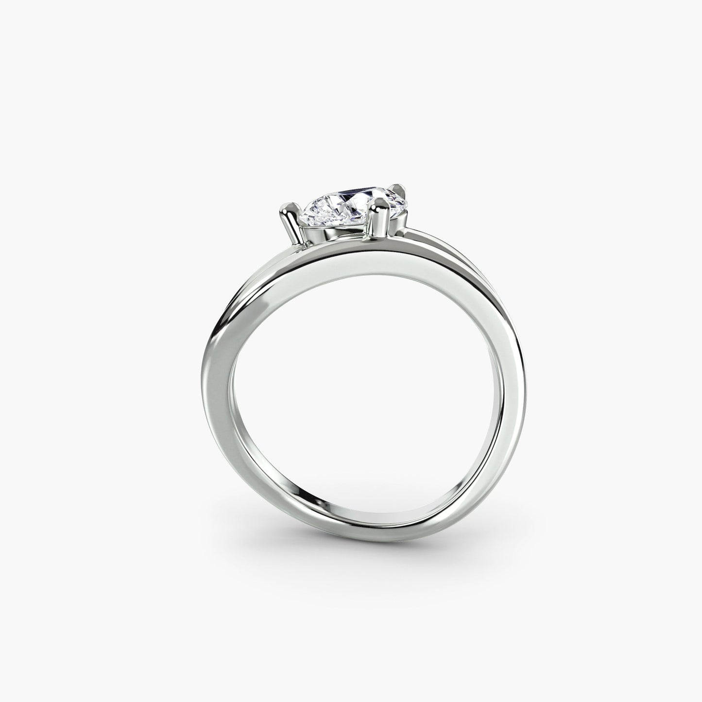 Brilliant Diamond Setting in Gold – front view