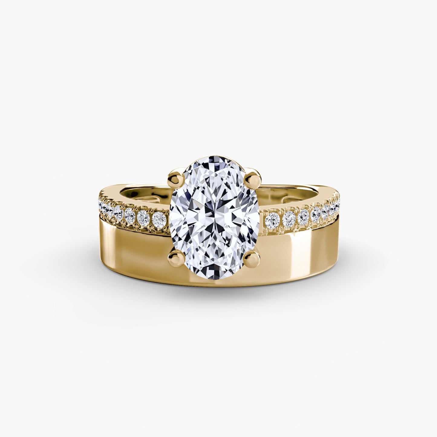 Fine Diamond Round Cut Setting in Gold – alternate view